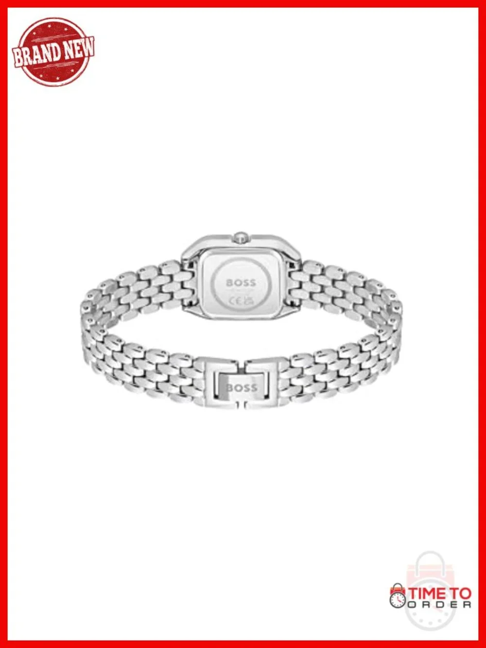 Stainless Steel Bracelet Watch with Roman Numerals, Quartz Movement, Water